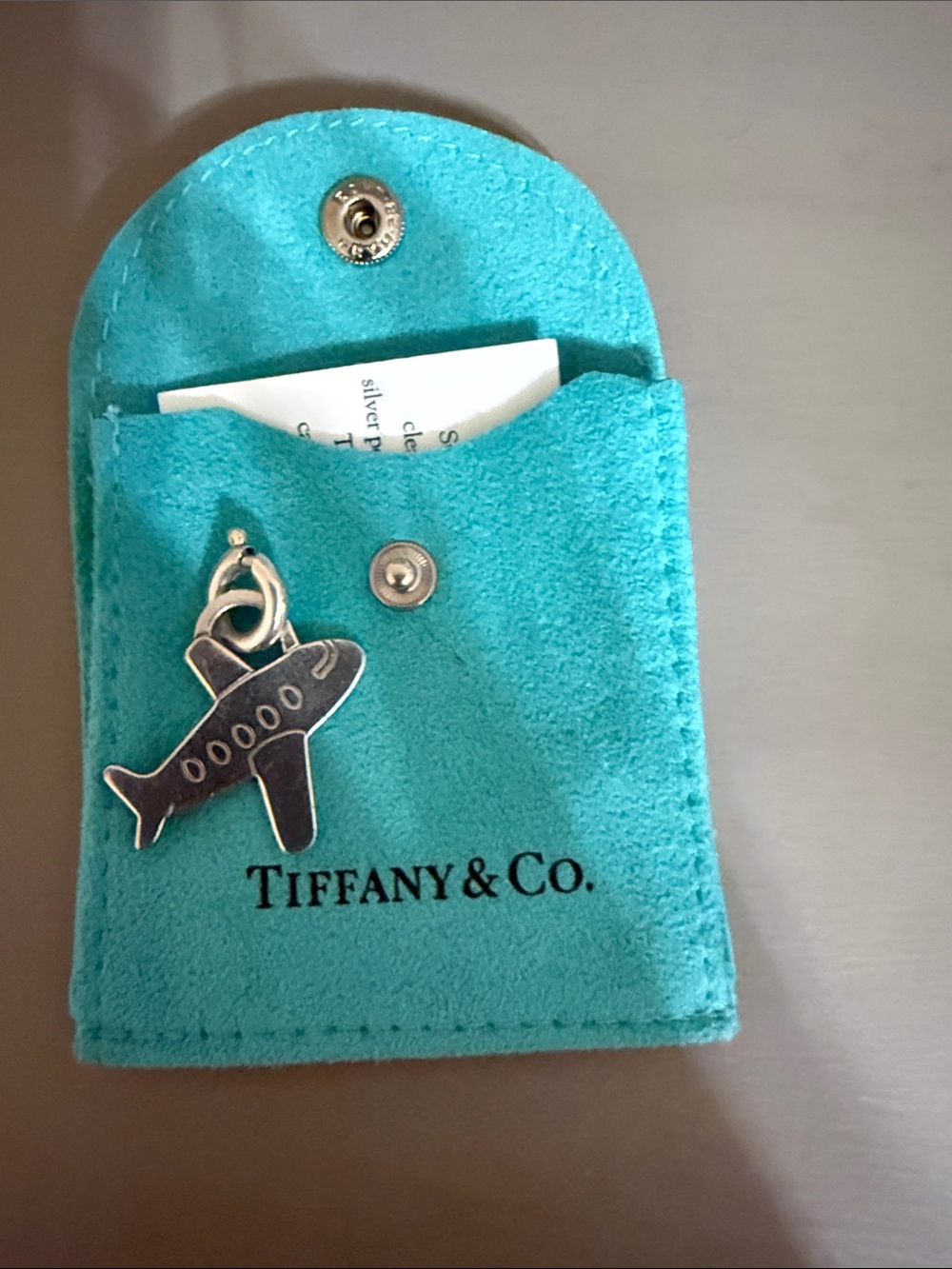 Tiffany & Co. Authentic Large Airplane Sterling Silver Charm Pendant EUC